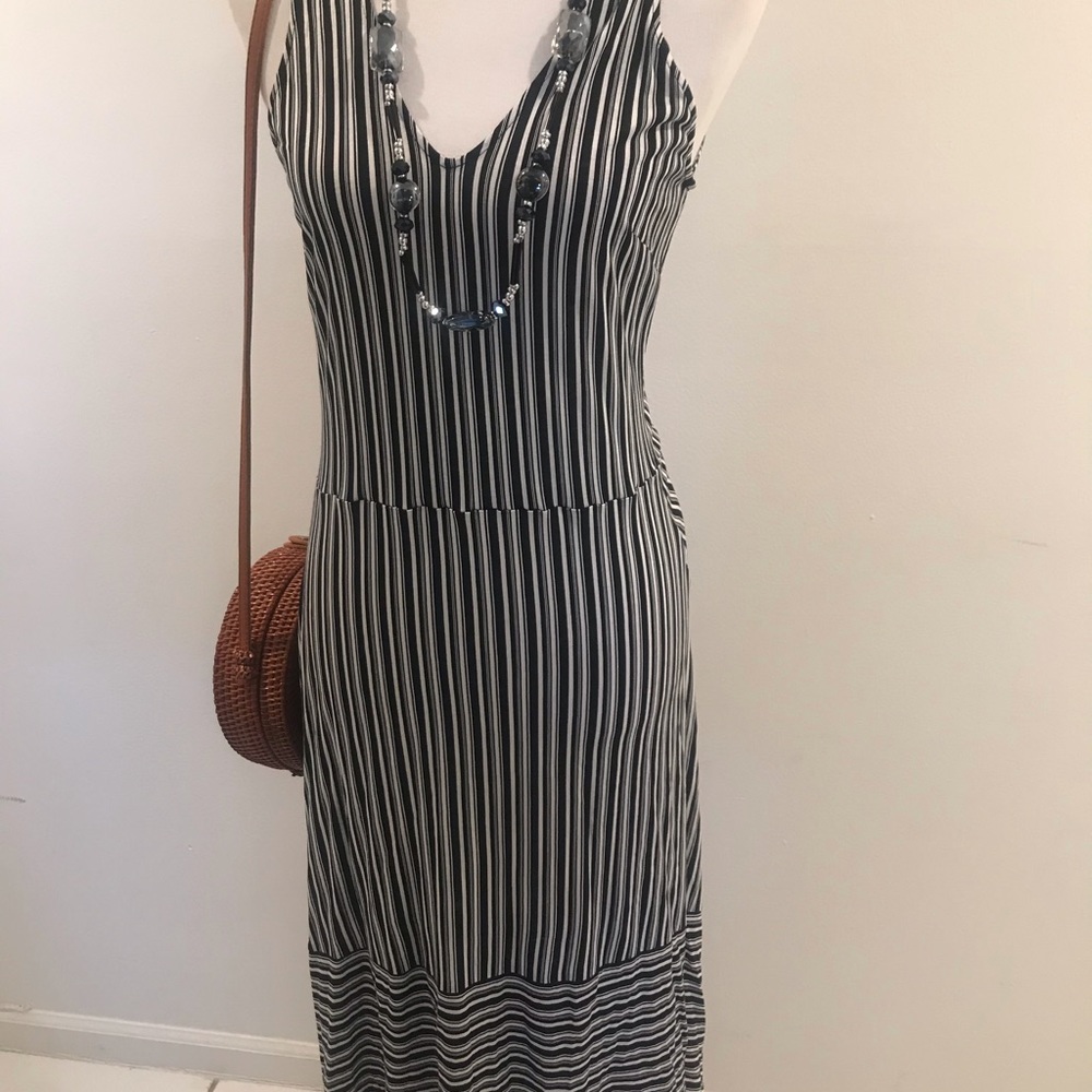 New Black & White Stripe Dress by Avon Mark Size M